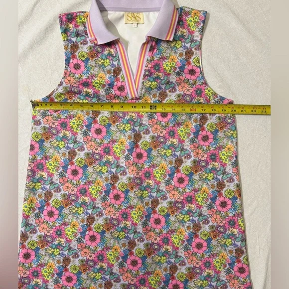 SSYS BLUE BLUM SCUBA COLLARED SLEEVELESS ACTIVE DRESS SIZE L - Picture 13 of 14